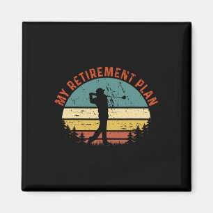 Aimant Mon Plan De Retraite Drôle Tee De Slogan De Golf V