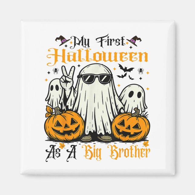 Aimant Mon Premier Halloween En Tant Que Citrouille Fantô (Devant)