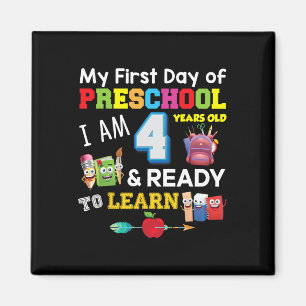 Aimant Mon premier jour de maternelle J'ai 4 ans et Rea