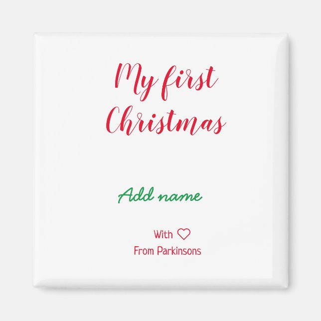 Aimant Mon premier Noël ajouter nom de famille nom de fam (Devant)