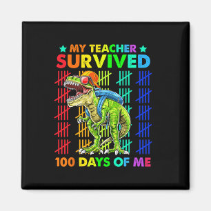 Aimant Mon professeur a survécu 100 jours avec moi dinosa