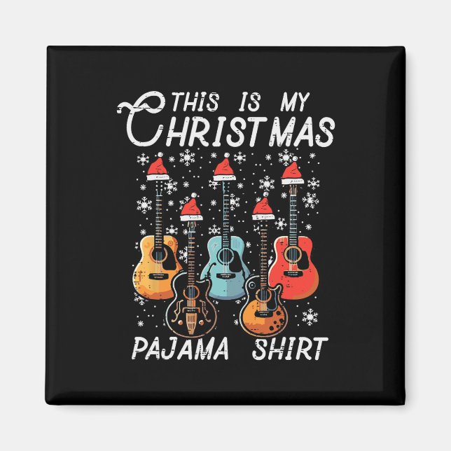 Aimant Mon Pyjama de Noël Chemises Guitares Rocher de Noë (Devant)