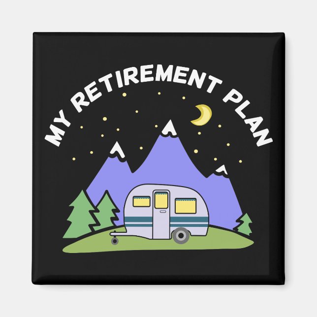 Aimant Mon régime de retraite - Camper Trailer RV - Retra (Devant)