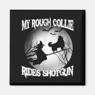 Aimant Mon Rough Collie monte Halloween tiré
