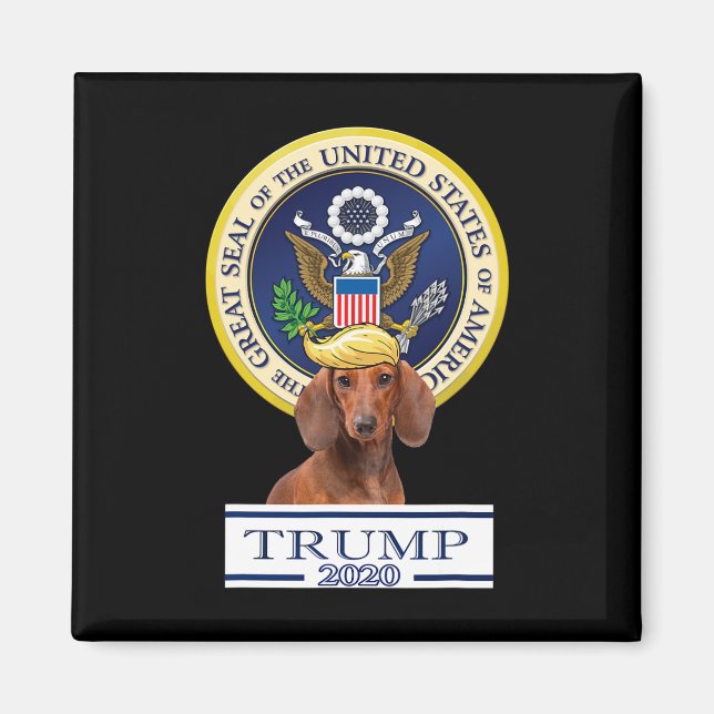 Aimant Mon teckel pour Trump (Devant)