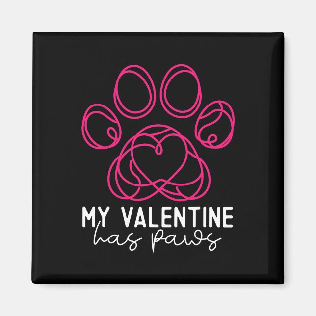 Aimant Mon Valentin a des pattes - Saint-Valentin drôle p (Devant)