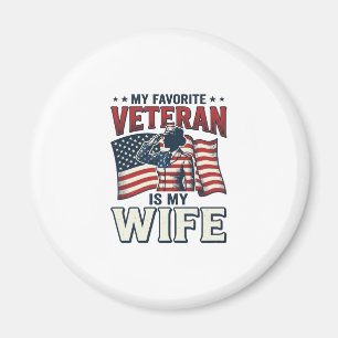 Aimant Mon vétéran préféré est ma femme Chemise patriotiq