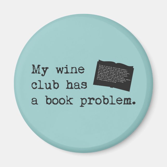 Aimant Mon Wine Club a un problème de livre (Devant)