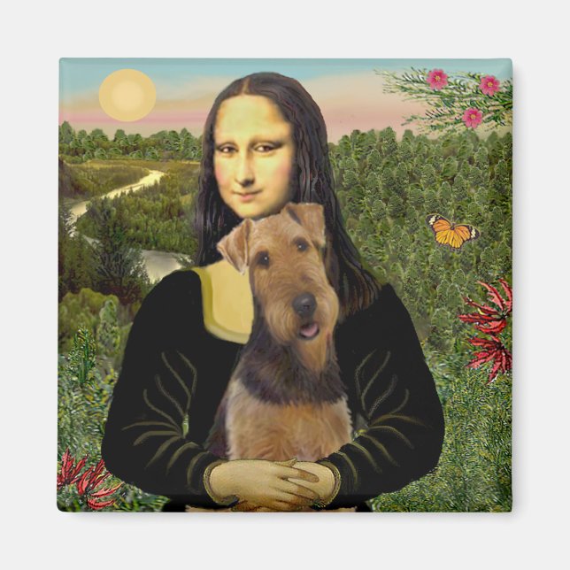 Aimant Mona Lisa - Airedale Terrier (#1) (Devant)
