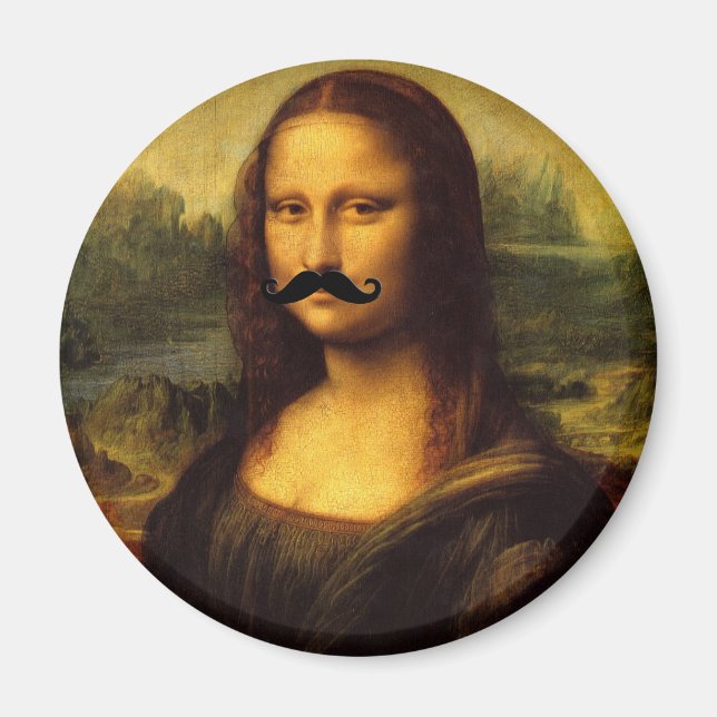Aimant Mona Lisa Avec Moustache (Devant)