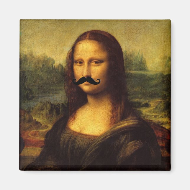 Aimant Mona Lisa Avec Moustache (Devant)