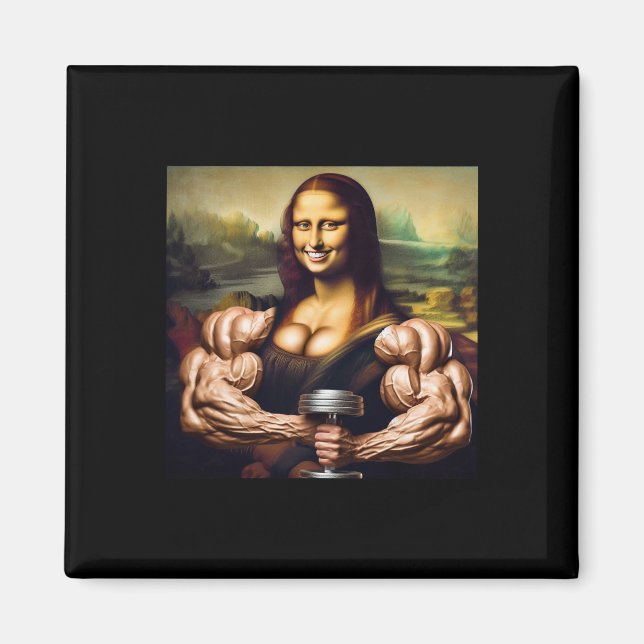 Aimant Mona Lisa Bodybuilding Funny Cadeau 5 (Devant)