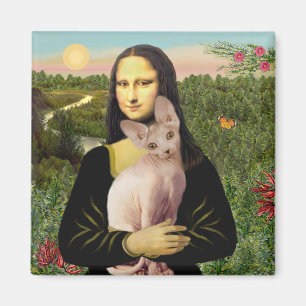 Aimant Mona Lisa - Crème Sphynx chat