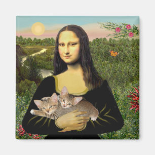 Aimant Mona Lisa - Deux chatons tigrés