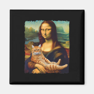 Aimant Mona Lisa Holding Chat Portrait Art Peinture Kitty