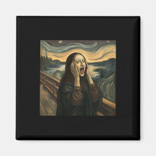 Aimant Mona Lisa Le cri Halloween Costume Party Art