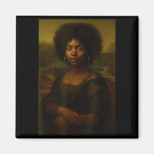Aimant Mona Lisa noire Afro Américaine Africaine Américai