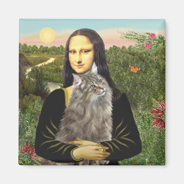 Aimant Mona Lisa - Norwegian Forest Cat (Devant)