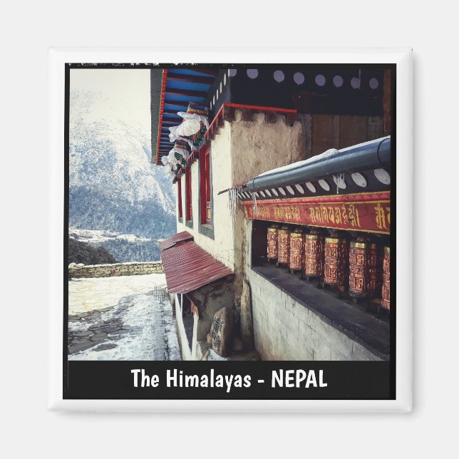 Aimant Monastère de Pangboche, vue sur l'Everest - Népal (Devant)