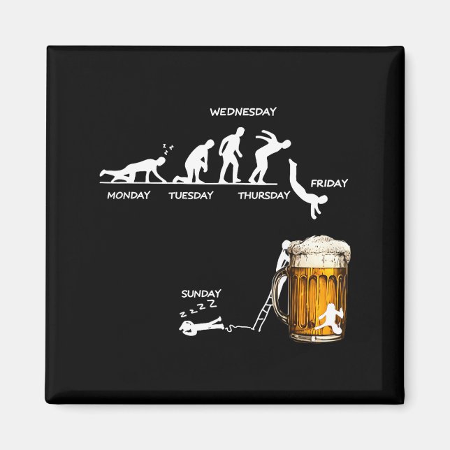 Aimant Monday Tuesday Thursday Friday Saturday Sunday Bee (Devant)