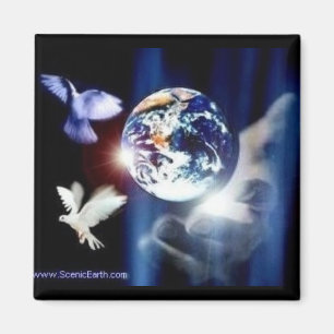 Aimant Monde entier de la main de Dieu dans son art