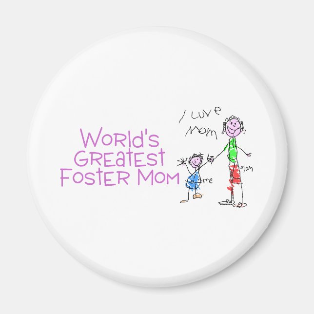 Aimant Monde Meilleur Foster Maman (Devant)