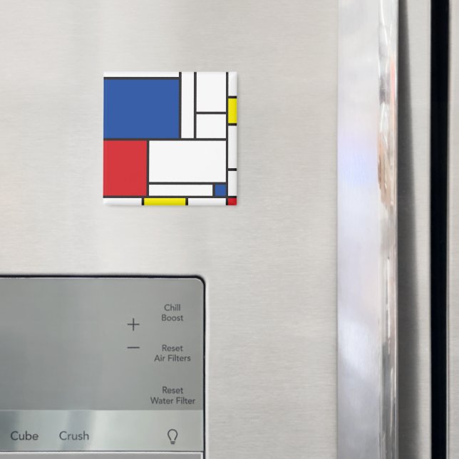 Aimant Mondrian Minimalist Geometric De Stijl Modern Art (In situ (réfrigérateur))