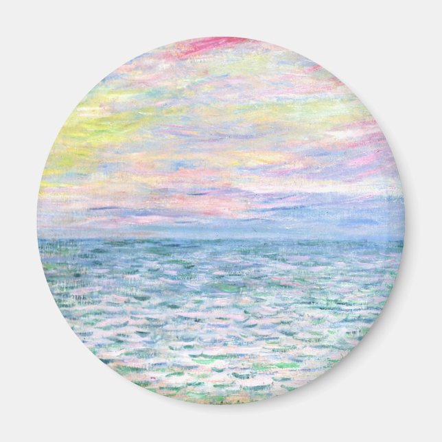 Aimant Monet - Coucher de soleil à Pourville, art (Devant)
