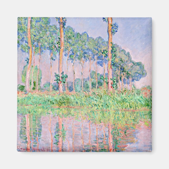 Aimant Monet - Poplars, effet rose (Devant)