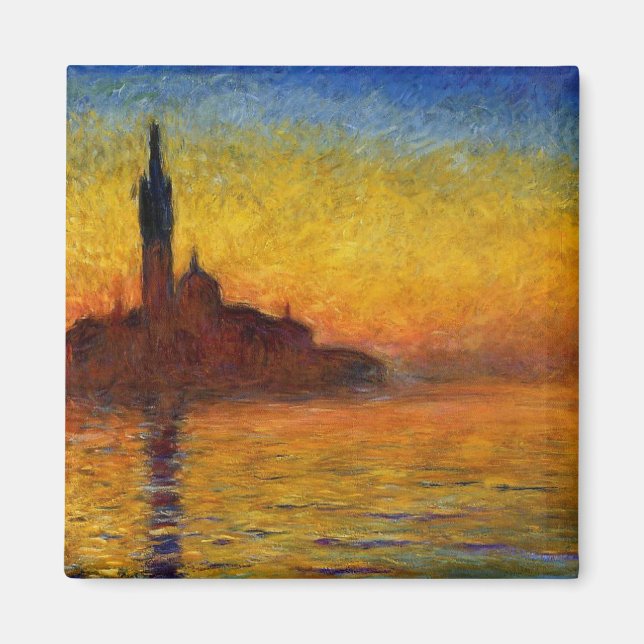 Aimant Monet Sunset Venice Colorful Impressionism Art (Devant)
