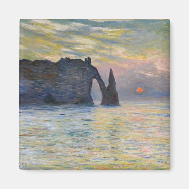 Aimant Monet - The Manneport, Cliff at Etretat, Sunset (Devant)