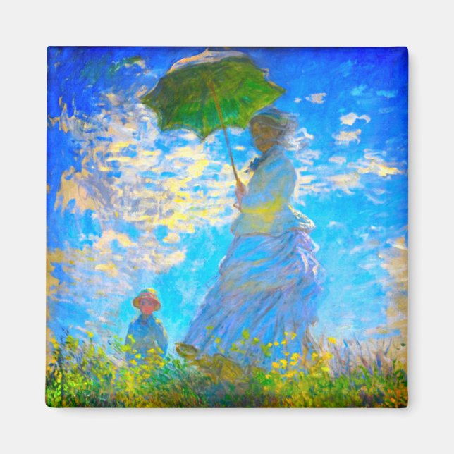 Aimant Monet Woman avec un parasol (Devant)