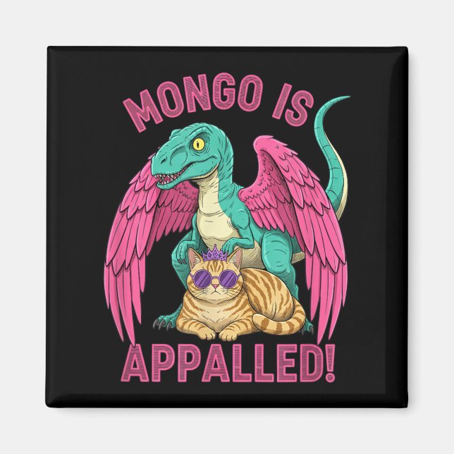 Aimant Mongo est consterné jeu rapace chat drôle rétro (Devant)