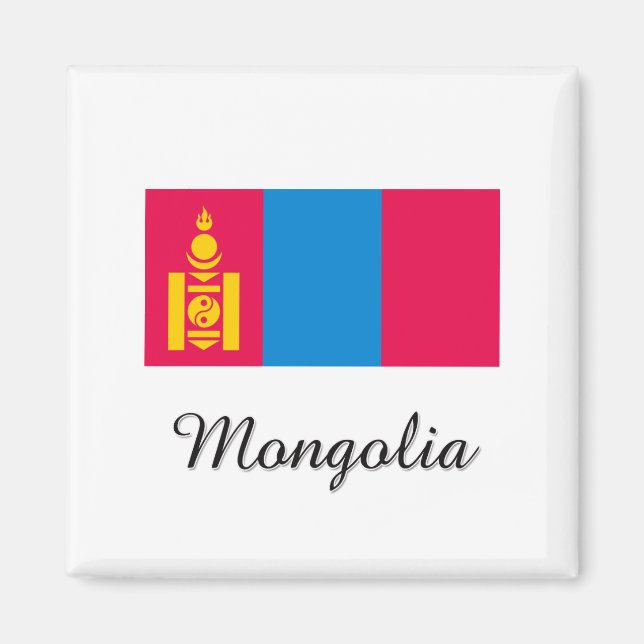 Aimant Mongolie - Drapeau (Devant)