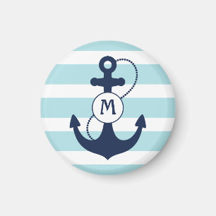 Aimant Mongramme Ancre nautique