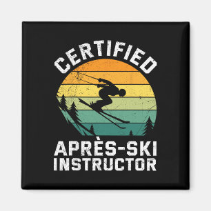 Aimant Moniteur de ski après-ski certifié drôle de ski