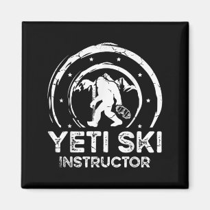 Aimant Moniteur de ski Yéti Sasquatch pour une skieuse Fu