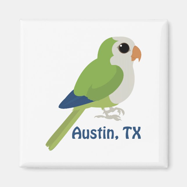 Aimant Monk Parakeet - Austin, Texas (Devant)