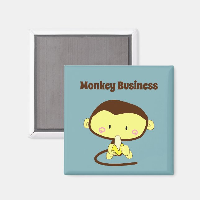 Aimant Monkey Business Drôle Cartoon Monkey Design (Recto/Verso)