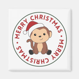 Aimant Monkey Christmas Snow Winter Animals Monkeys Magne