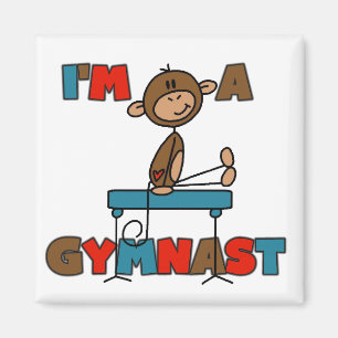 Aimant Monkey Je suis un T-shirts et cadeaux Gymnaste