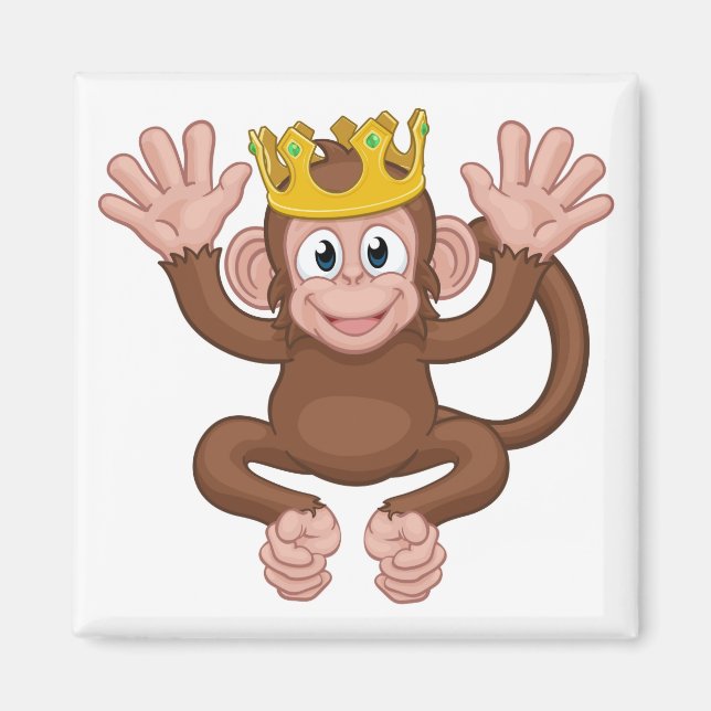 Aimant Monkey King Crown Cartographie Animal Mascot Wavin (Devant)