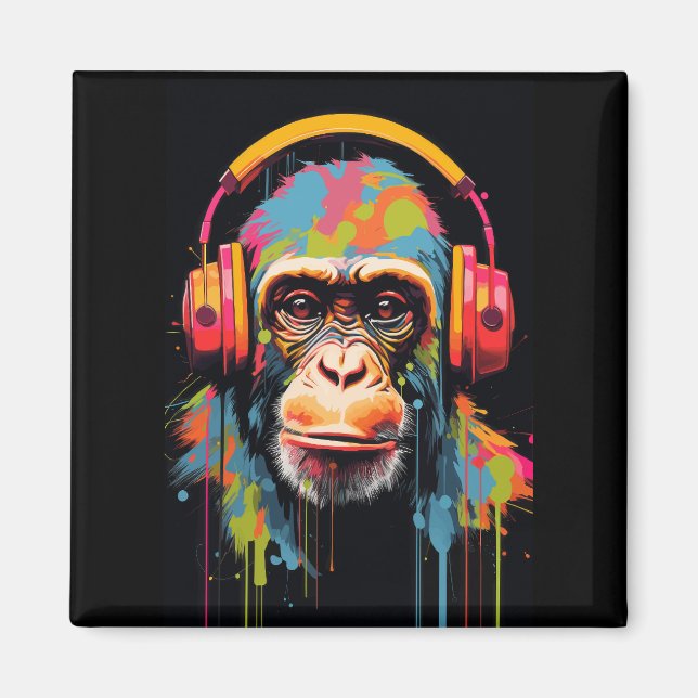 Aimant Monkey Music Art Monkey Art Monkey Gallery Art (Devant)