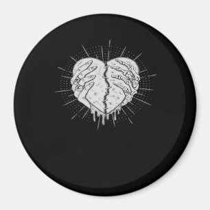 Aimant Monochrome Squelette Main Avec Coeur Classique
