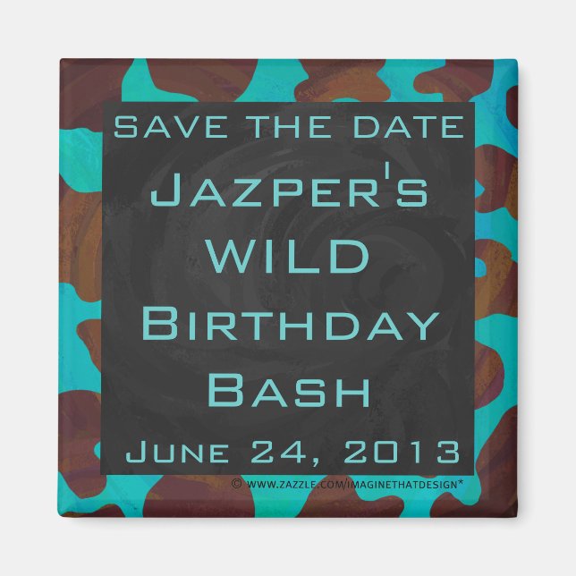 Aimant Monogram Cow Brown and Teal Print (Devant)