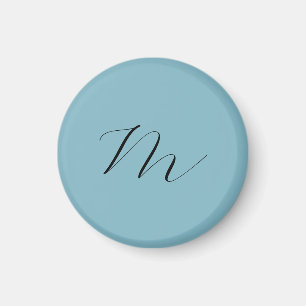 Aimant Monogram Solide Blue Pastel Minimaliste Profession