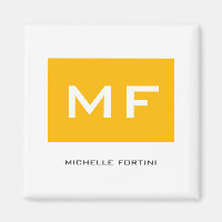 Monogramme Attrayant Jaune Blanc Votre Nom