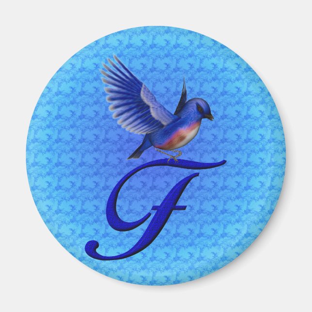 Aimant Monogramme Bluebrd Initiale F (Devant)