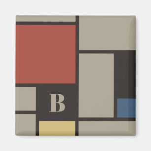 Aimant Monogramme Carré De Stijl Inspiré