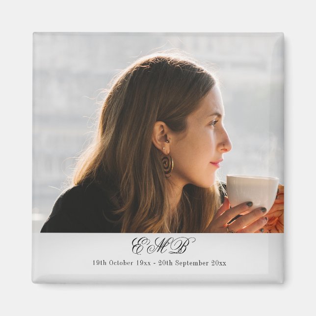 Aimant Monogramme commémoratif des funérailles (Devant)